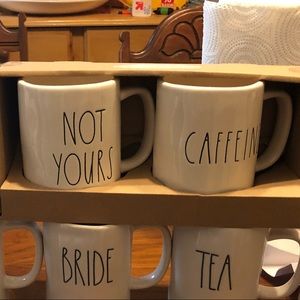 Rae Dunn mug set NOT YOURS/CAFFEINE
